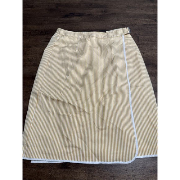 Brooks Brothers Dresses & Skirts - BROOKS BROTHERS‎ A Line Wrap Skirt Womens Orange Striped Lined Woven In  Italy 4